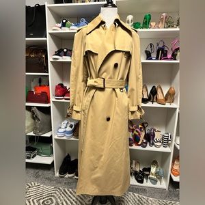 Etienne Aigner vintage leather trimmed coat